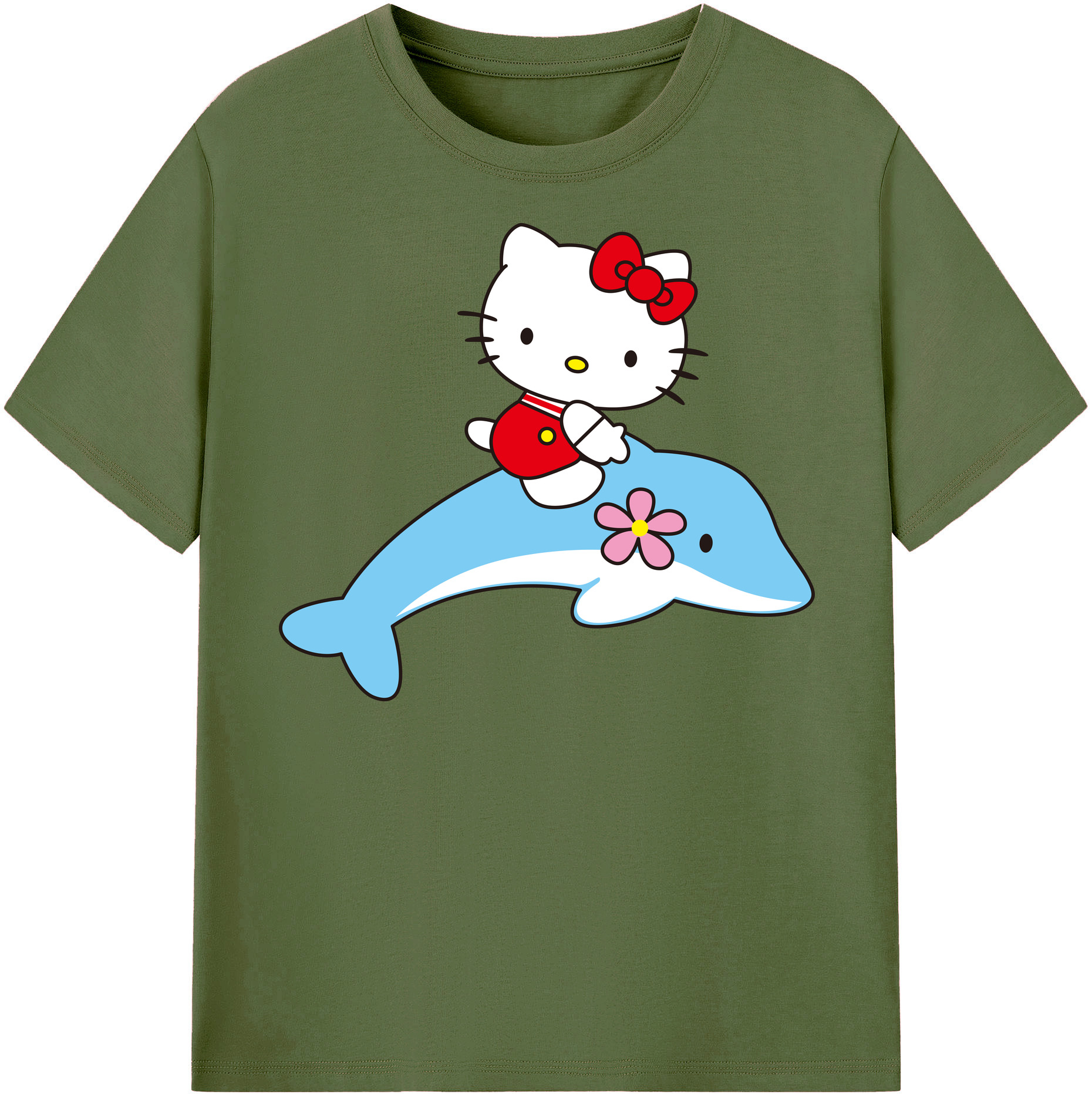 （画像用） Hello Kitty ハローキティ 綿100％半袖Tシャツ（フロントプリント）